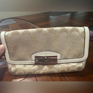 Cream color clutch/wristlet